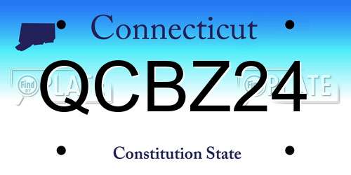 QCBZ24 Connecticut License Plate