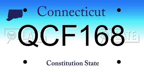 QCF168 Connecticut License Plate