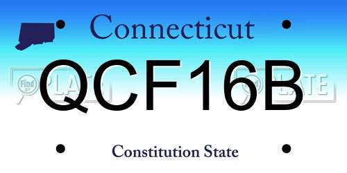 QCF16B Connecticut License Plate