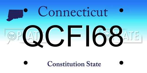 QCFI68 Connecticut License Plate