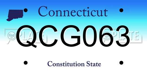 QCG063 Connecticut License Plate