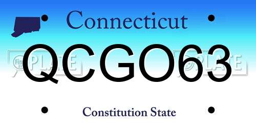 QCGO63 Connecticut License Plate