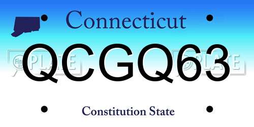 QCGQ63 Connecticut License Plate