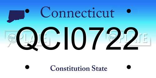 QCI0722 Connecticut License Plate