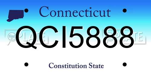 QCI5888 Connecticut License Plate