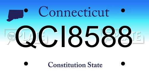 QCI8588 Connecticut License Plate