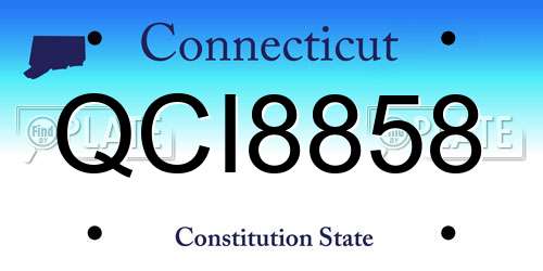 QCI8858 Connecticut License Plate