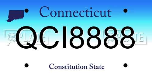 QCI8888 Connecticut License Plate