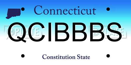 QCIBBBS Connecticut License Plate