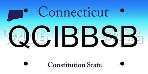 QCIBBSB Connecticut License Plate