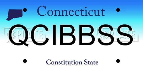 QCIBBSS Connecticut License Plate