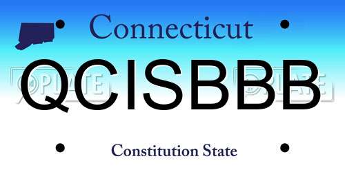 QCISBBB Connecticut License Plate