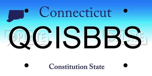 QCISBBS Connecticut License Plate