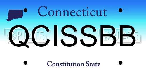 QCISSBB Connecticut License Plate