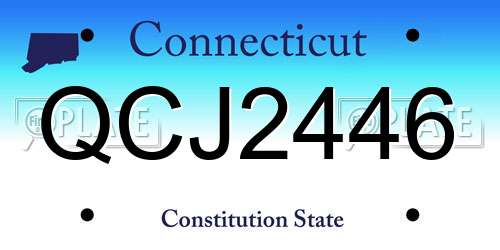 QCJ2446 Connecticut License Plate