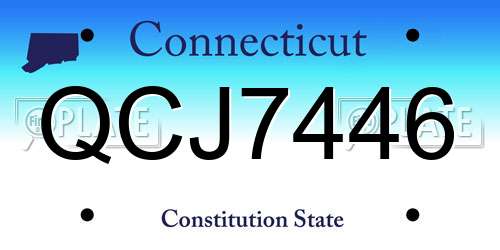 QCJ7446 Connecticut License Plate
