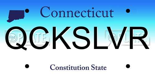 QCKSLVR Connecticut License Plate