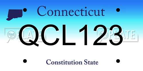 QCL123 Connecticut License Plate