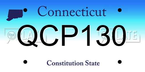 QCP130 Connecticut License Plate