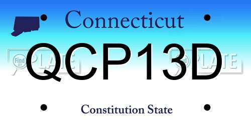 QCP13D Connecticut License Plate