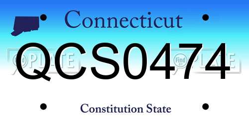 QCS0474 Connecticut License Plate