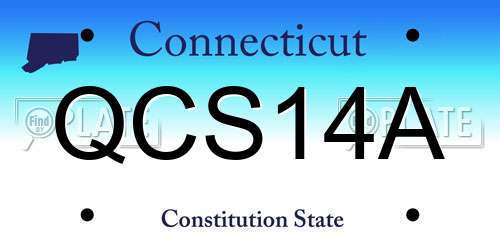 QCS14A Connecticut License Plate