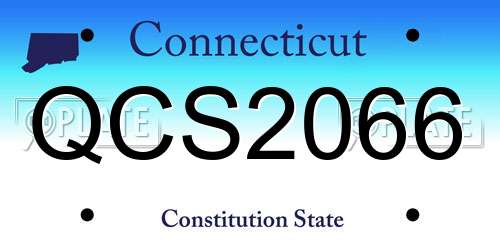 QCS2066 Connecticut License Plate