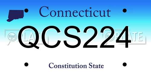 QCS224 Connecticut License Plate