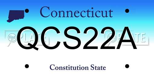 QCS22A Connecticut License Plate