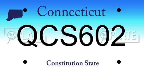 QCS602 Connecticut License Plate