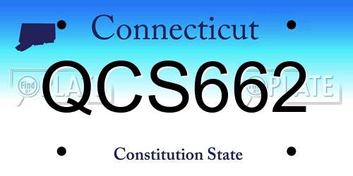 QCS662 Connecticut License Plate