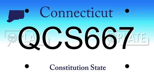QCS667 Connecticut License Plate