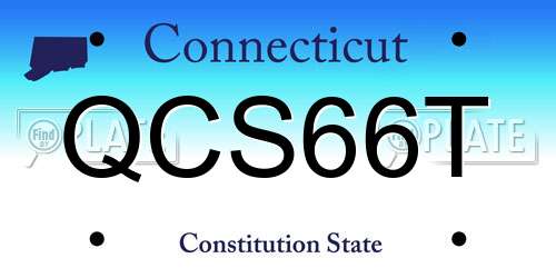 QCS66T Connecticut License Plate