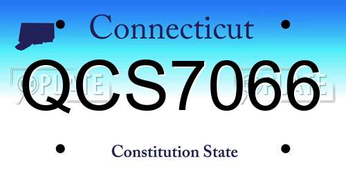 QCS7066 Connecticut License Plate