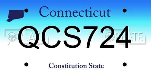 QCS724 Connecticut License Plate