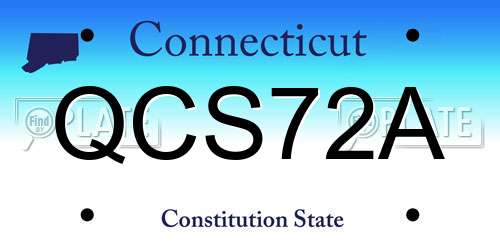 QCS72A Connecticut License Plate