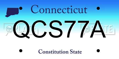 QCS77A Connecticut License Plate