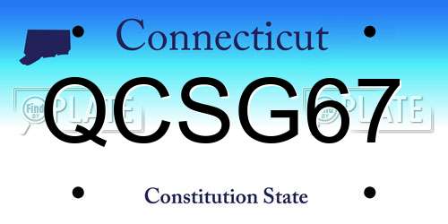 QCSG67 Connecticut License Plate