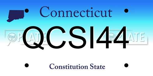 QCSI44 Connecticut License Plate