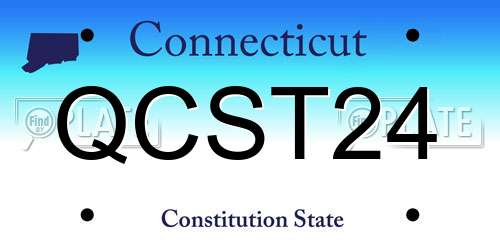 QCST24 Connecticut License Plate