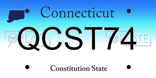 QCST74 Connecticut License Plate