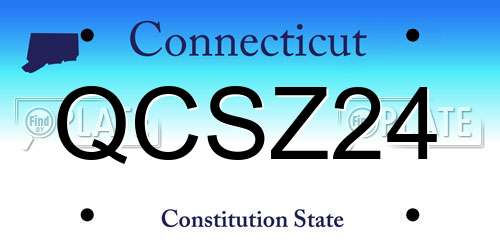 QCSZ24 Connecticut License Plate