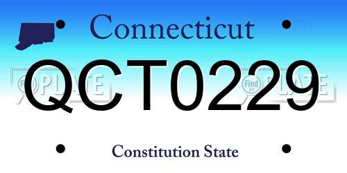 QCT0229 Connecticut License Plate