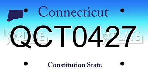 QCT0427 Connecticut License Plate