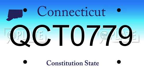 QCT0779 Connecticut License Plate