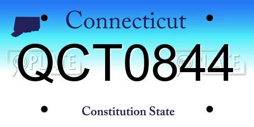 QCT0844 Connecticut License Plate