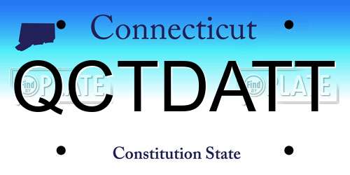 QCTDATT Connecticut License Plate