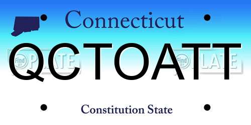 QCTOATT Connecticut License Plate