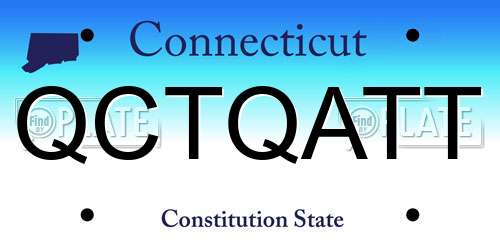 QCTQATT Connecticut License Plate