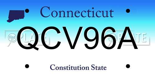 QCV96A Connecticut License Plate